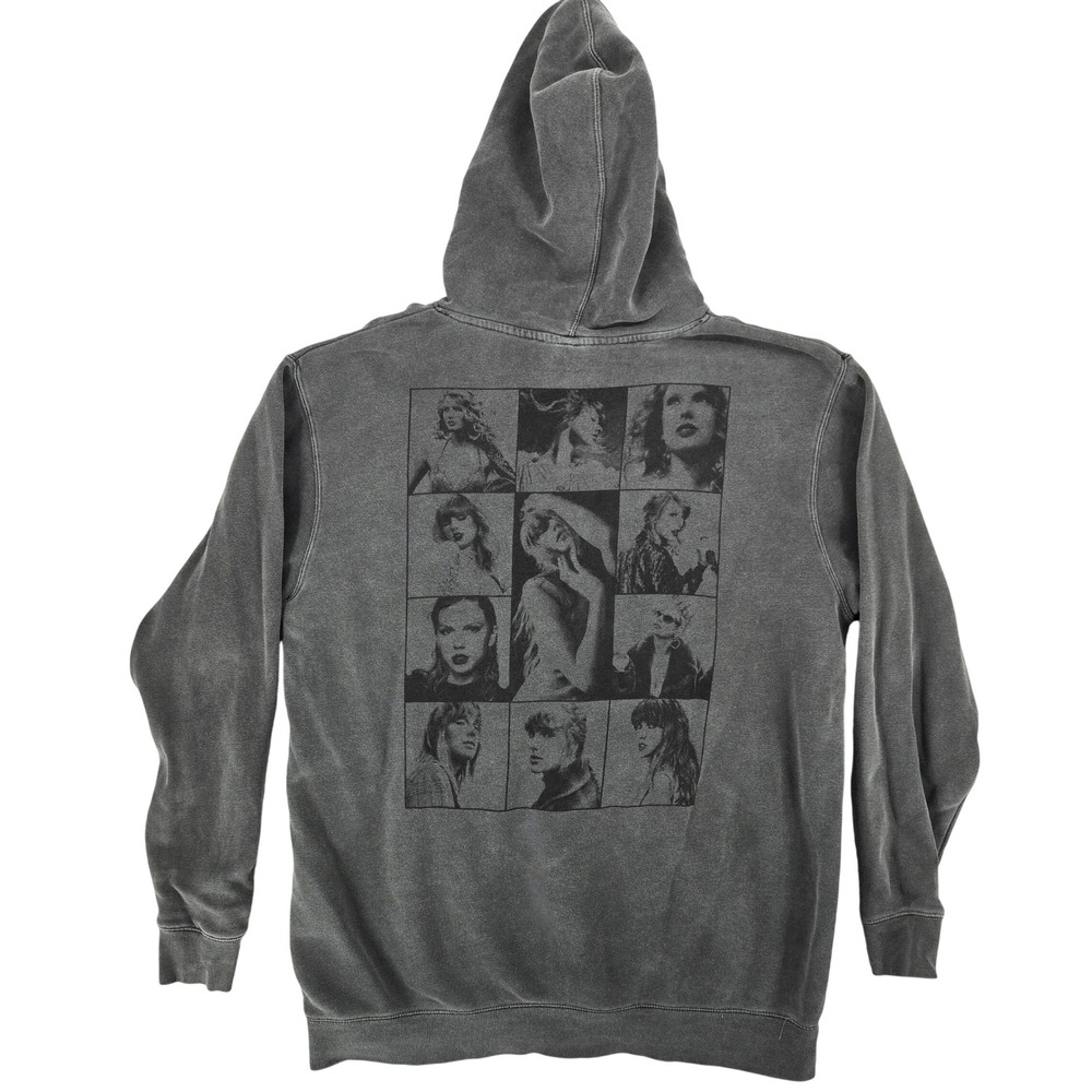 Taylor Swift XL The Eras Tour Oversized Unisex Charcoal Mineral Wash Graphic - Picture 2 of 7